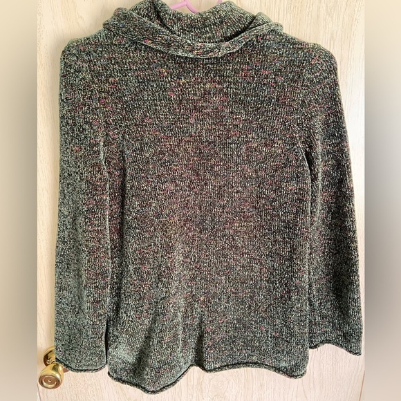 HABITAT CHENILLE TWEED COWL NECK TUNIC SWEATER IN LOGAN GREEN Sz XS - Picture 8 of 13